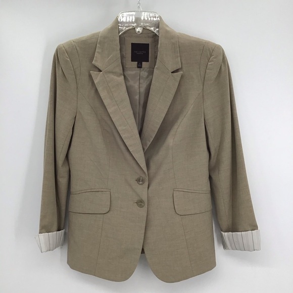 The Limited Women’s Two Botton Blazer Career Business Casual Beige Size 8 - Picture 1 of 7